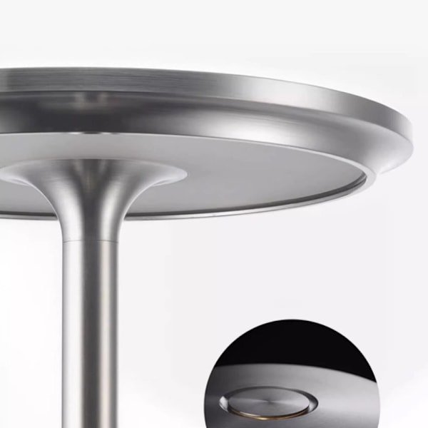 Bordlampe/natlampe med touch-kontrol og USB-opladning - Sølv