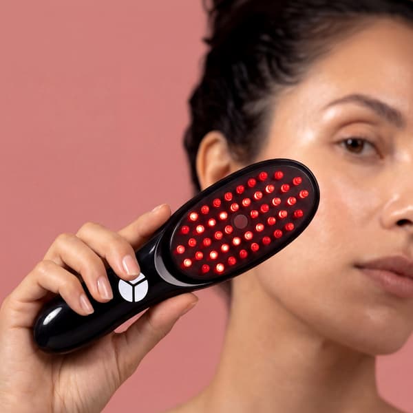 Hovedbundsbørste med LED og massage – massagebørste / hårplejeb