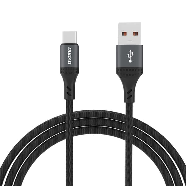 Dudao Punottu USB- ja USB-C-kaapeli 5A 1,2 m pikalatauksella -