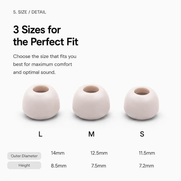 Öronproppar i silikon för Galaxy Buds3 Pro/Buds4 Pro 3 par S/M/