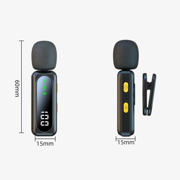 Langaton lavalier-mikrofoni, jossa on USB-C-vastaanotin