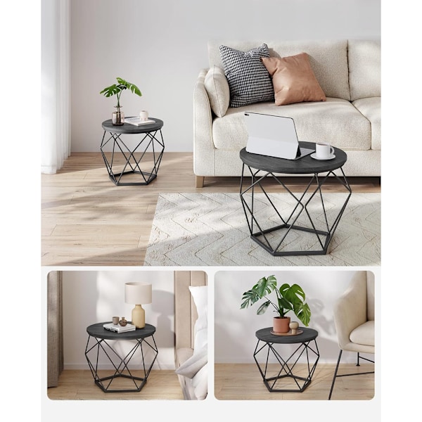 Runde sofaborde i metal - Svart industrielt design