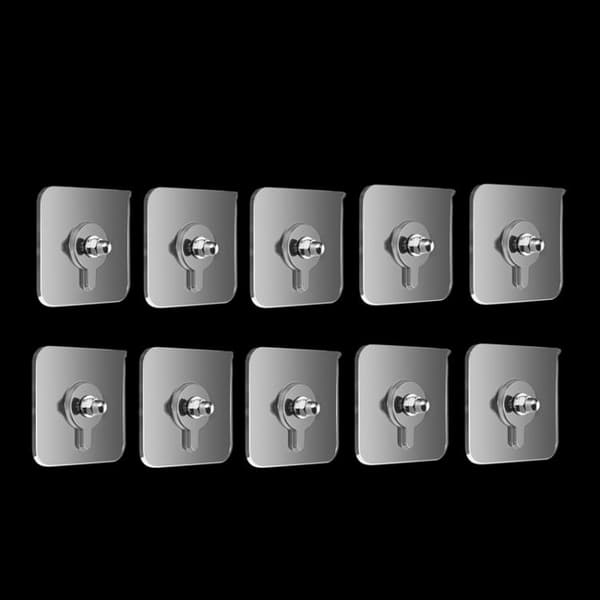 Självhäftande krokar 10-pack - Transparent