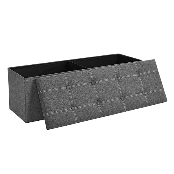 Förvaringsbänk i mörkgrå tygklädsel – 110 x 38 x 38 cm