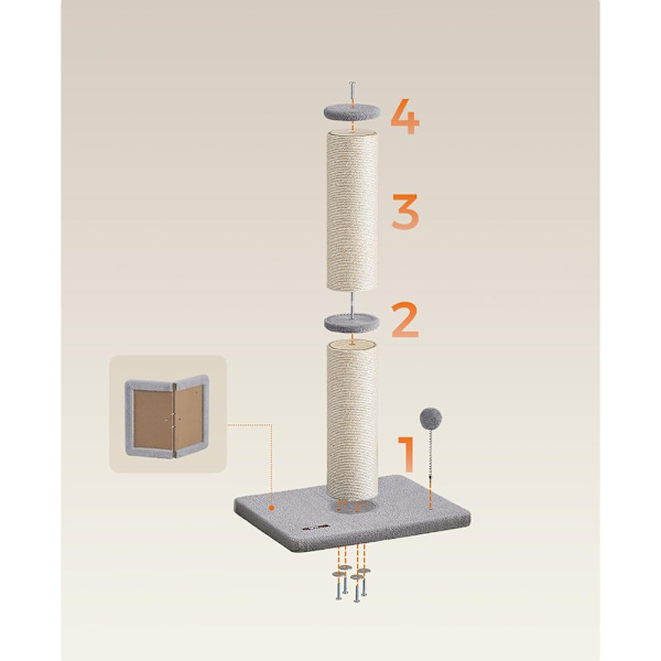 Klöspelare 85cm - Grå/beige