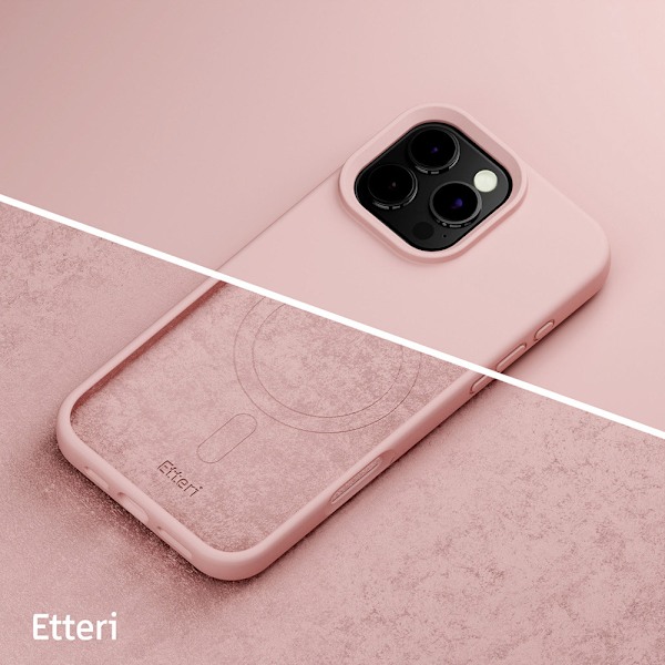 Etteri silikoneetui med MagSafe til iPhone 16 Pro - Lyserød