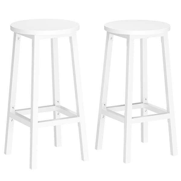 Barpall med metallram och fotstöd 2-pack - Vit