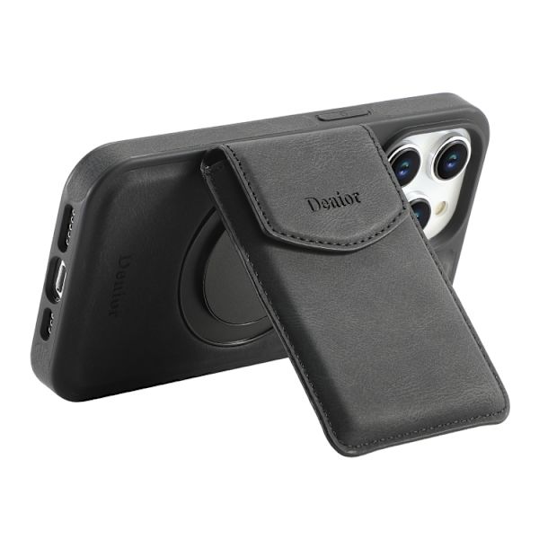 Konstläderskal med magnetisk korthållare till iPhone 15 Plus me