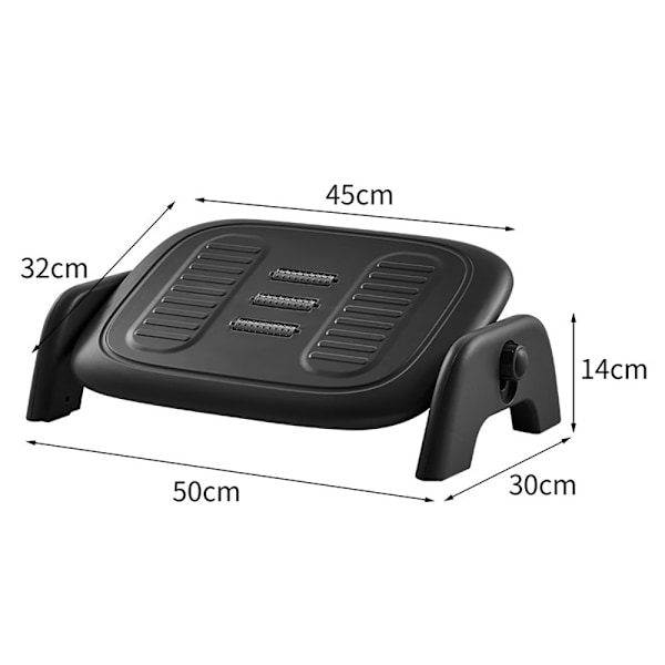 Sort drejelig fodstøtte for ergonomisk komfort