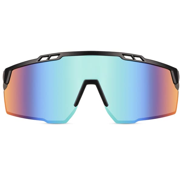 Sporty solbriller med spejlglas og Sort-stel