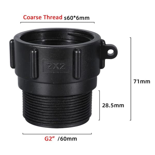 Koblingsadapter til IBC-tank S60x6mm til 2''-gevind 2-pak