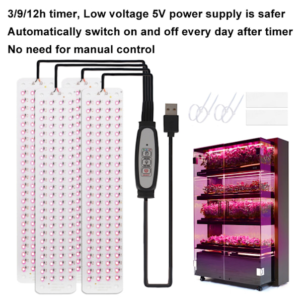 LED Växtbelysning med 1 panel och 4-stegs dimmer