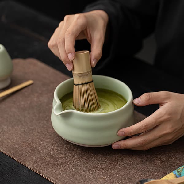 Matcha Tea Set / Unpatterned Ru Yao matchaset med 8 delar / mat