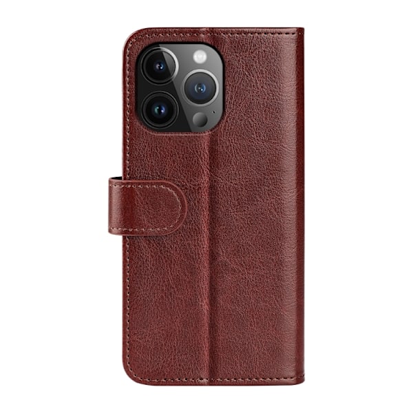 iPhone 15 Pro Plånboksfodral Läder Brun