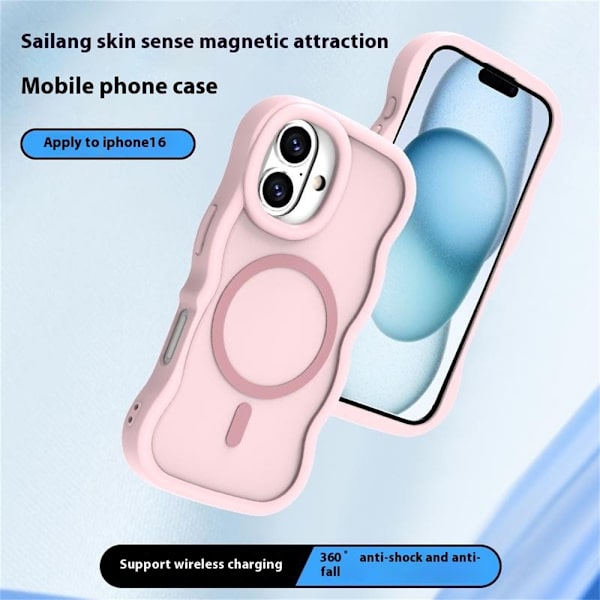 iPhone 16 Plus Skal MagSafe Wavy Matt Rosa