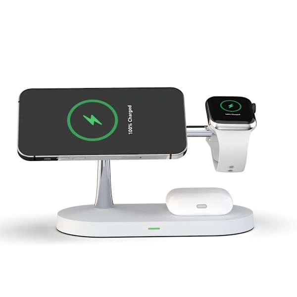 Acefast E9 45W 3in1 Magnetisk MagSafe Laddare Med Ambient Light Vit