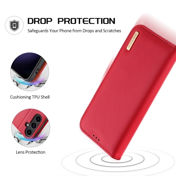 DUX DUCIS Galaxy S24 Fodral HIVO Äkta Läder Röd