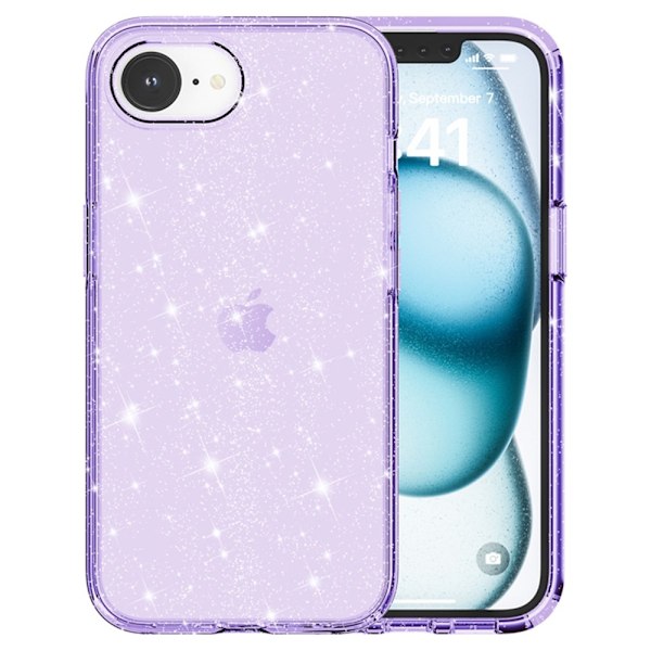 iPhone 16e Skal Glitter Shockproof Lila