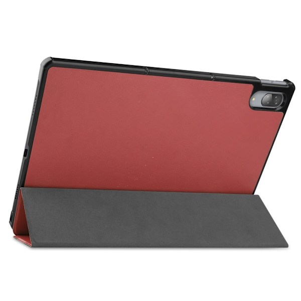 Lenovo Tab P11 Pro - Tri-Fold Läder Fodral - Vinröd