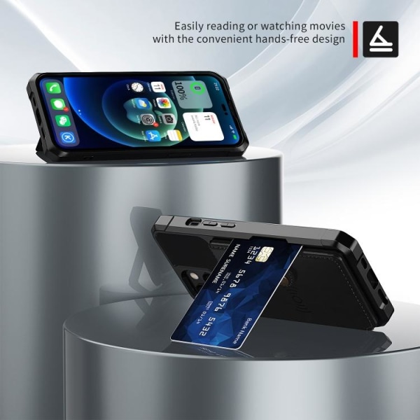 iPhone 14 Plus Skal Med Magnetiskt Plånbok Svart