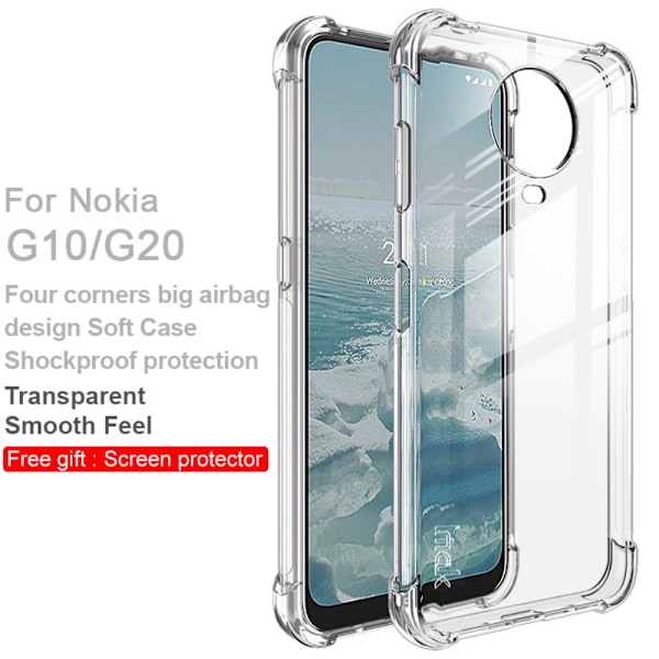 IMAK Nokia G10 / G20 Skal Shockproof TPU + Skärmskydd Transparent