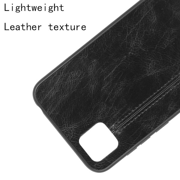Huawei Y5p - Hybrid Läder Skal - Svart Black Svart