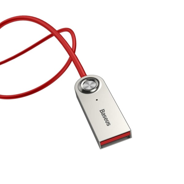 Baseus Bluetooth Till 3.5 mm AUX Adapter Kabel - Röd Red Röd