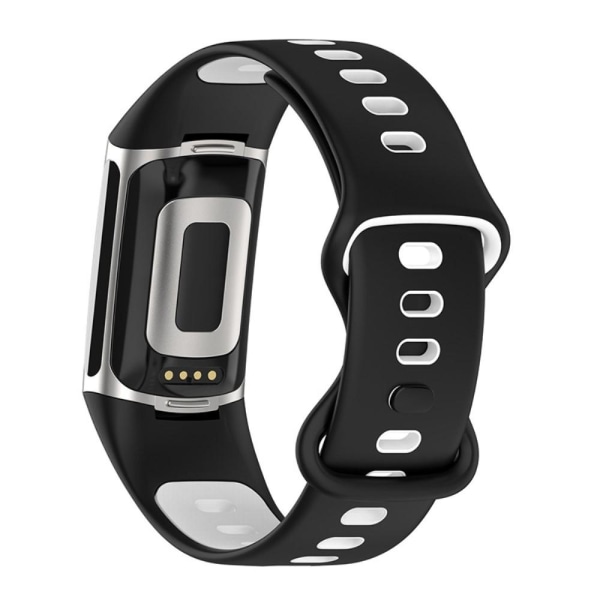 Fitbit Charge 6 / 5 Armband Silikon Tvåfärgat Svart/Vit