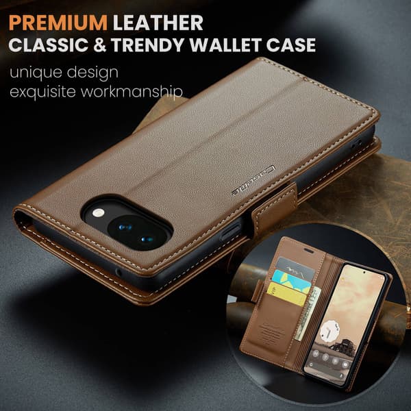CASEME Google Pixel 10a Fodral RFID Läder Brun