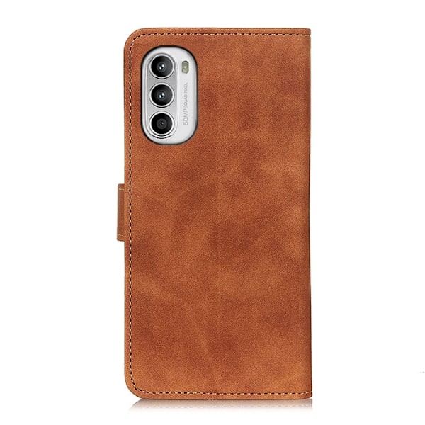 KHAZNEH Motorola Moto G52/G82 Fodral Retro Läder Brun