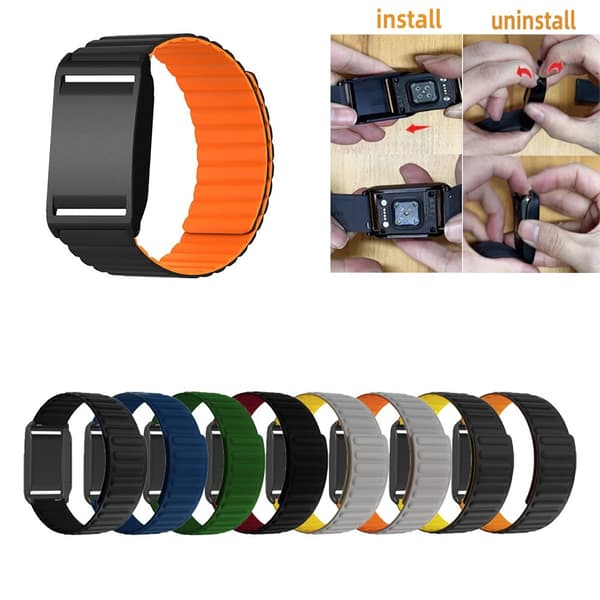 Polar Loop Klockarmband Silikon Magnetisk Loop Svart / Orange