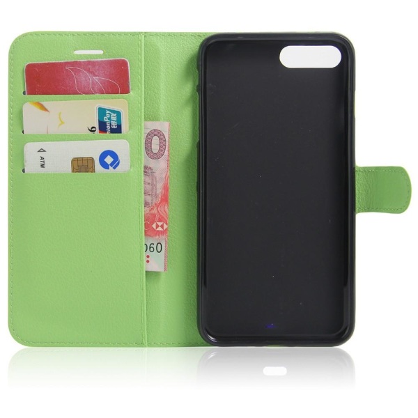 iPhone 7/8 Plus - Litchi Plånboksfodral - Grön Grön