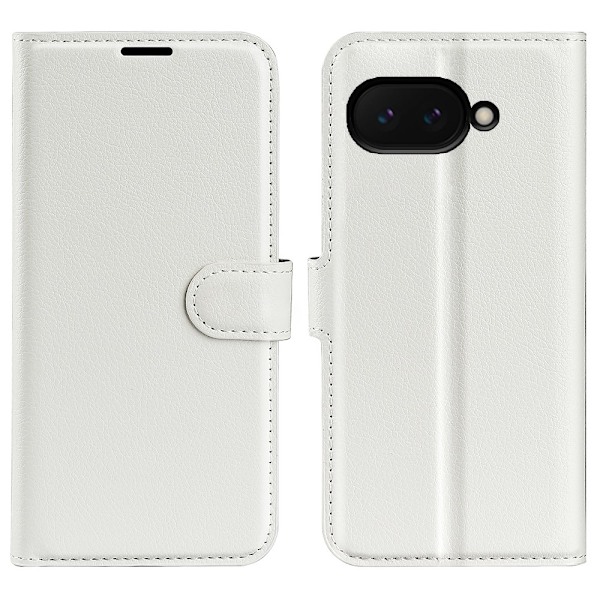 Google Pixel 9a Fodral Litchi Läder Vit
