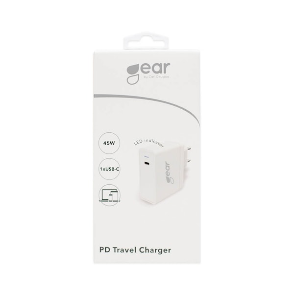 GEAR Väggladdare 1xUSB-C PD 45W Vit