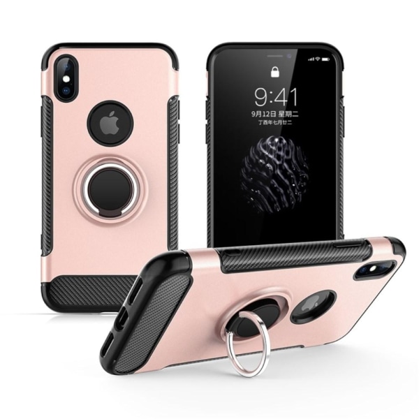 iPhone Xs Max - Ring Skal - Funkar med magnethållare - Roséguld Roséguld