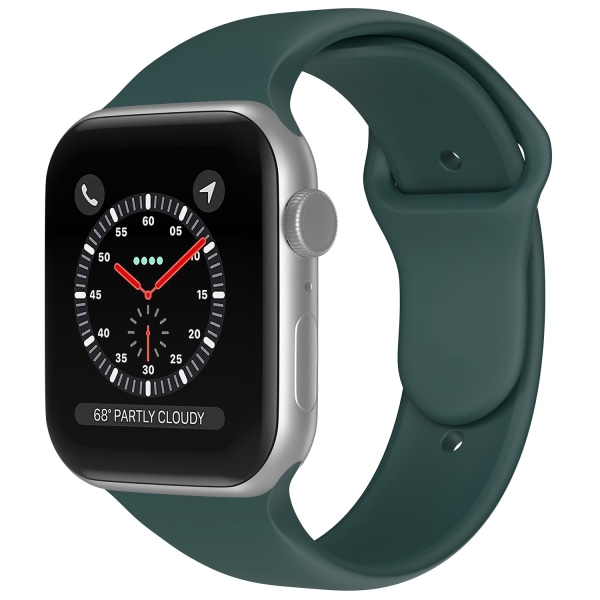 Apple Watch 38/40/41 mm Silikon Armband (S/M) Mörk Grön