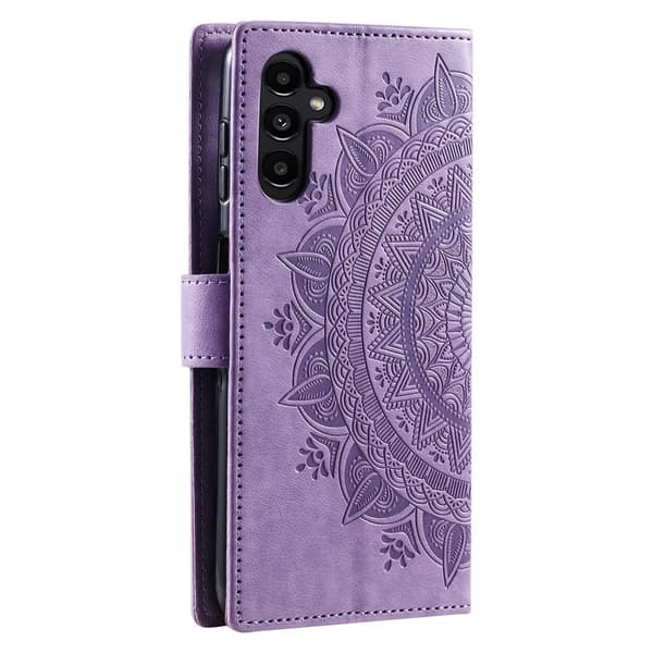 Samsung Galaxy S25 FE Fodral Mandala Läder Lila
