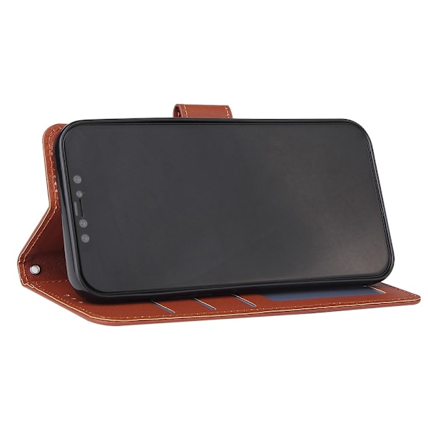 iPhone 12 Pro Max - Solid Läder Fodral - Brun Brown Brun