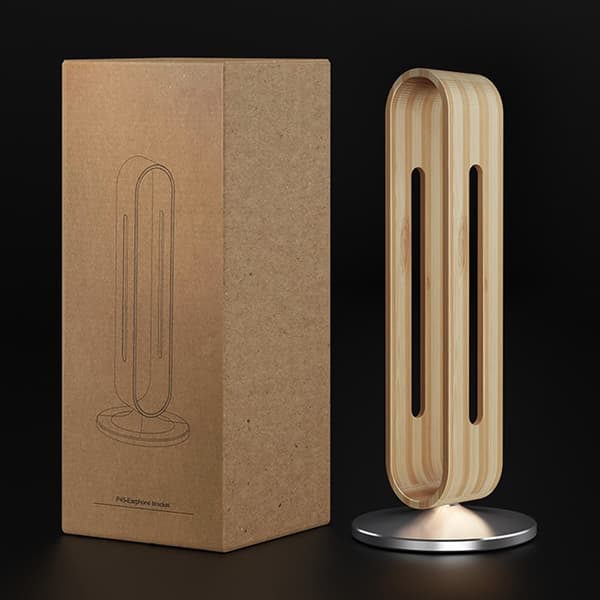 BONERUY Hörlursställ Bambu Silver