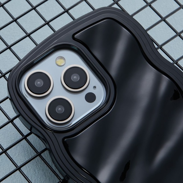 iPhone 15 Pro Max Mobilskal Wavy Textur Svart