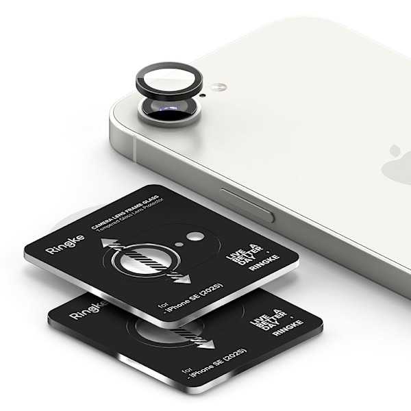 Ringke iPhone 16e 2-PACK Linsskydd Härdat Glas Svart