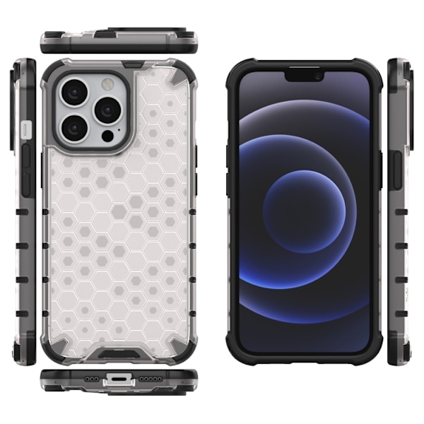 iPhone 14 Pro Max Skal Shockproof Honeycomb Hybrid Vit