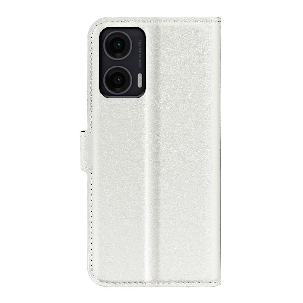 Motorola Moto G35 5G Fodral Litchi Läder Vit