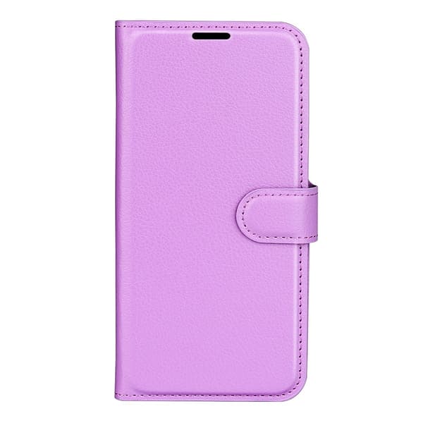iPhone 17 Pro Max Fodral Litchi Läder Lila