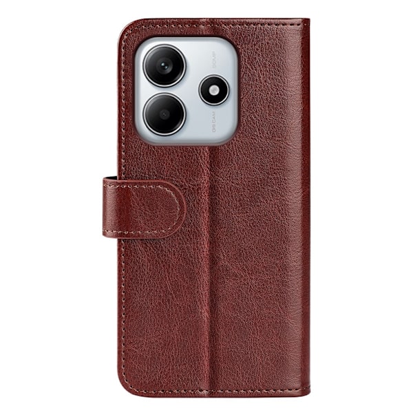 Xiaomi Redmi Note 14 4G Fodral Crazy Horse Läder Brun