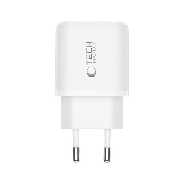 Tech-Protect 20W Väggladdare PD QC3.0 USB-C / USB-A Vit