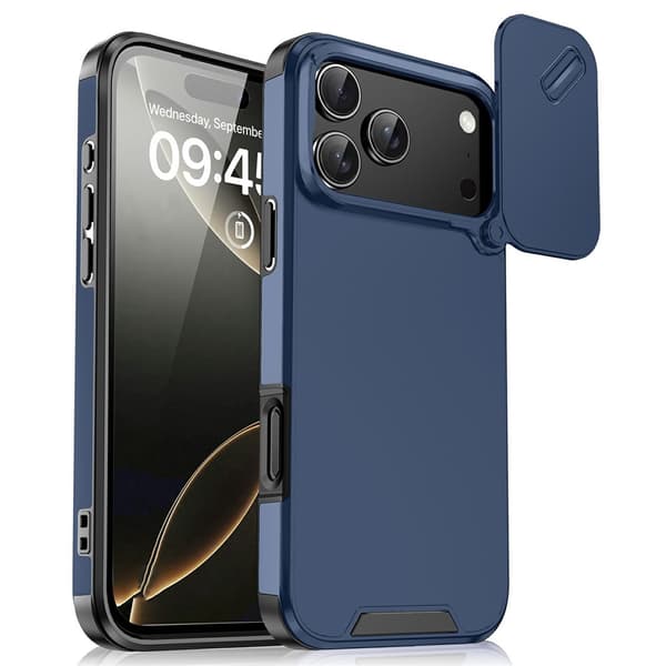 iPhone 17 Pro Max Skal Hybrid Armor CamCover Blå