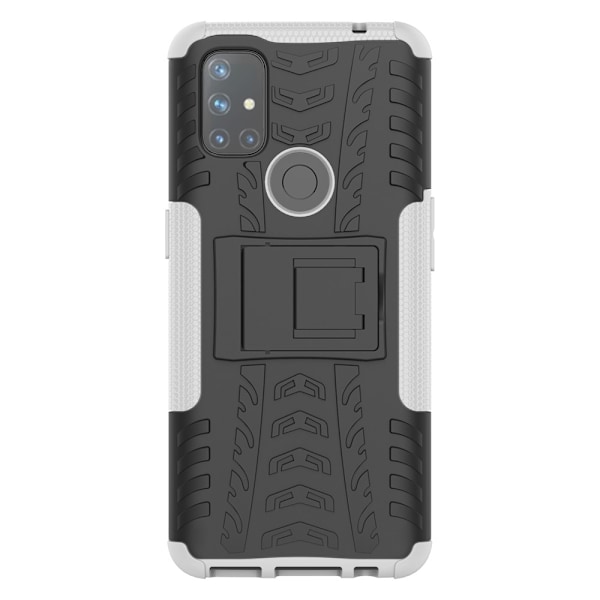 OnePlus Nord N10 5G - Ultimata Stöttåliga Skalet med Stöd - Vit White Vit