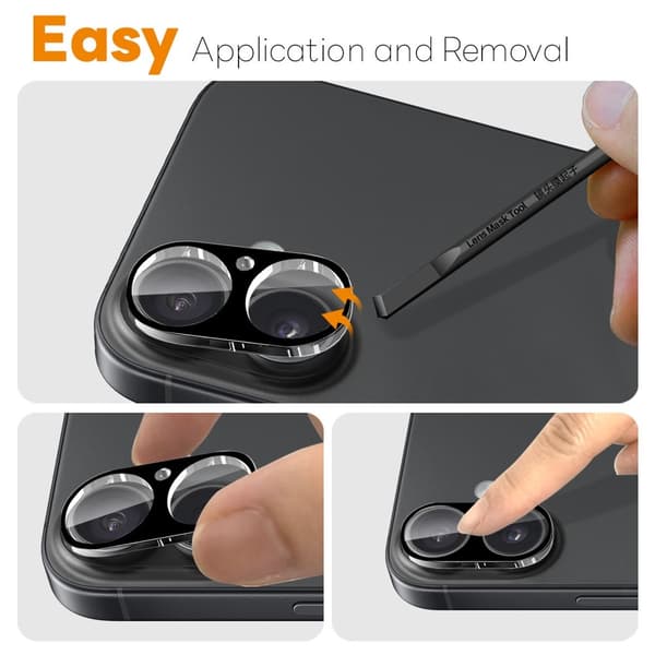 NORTHJO iPhone 17 2-PACK Linsskydd Härdat Glas Svart