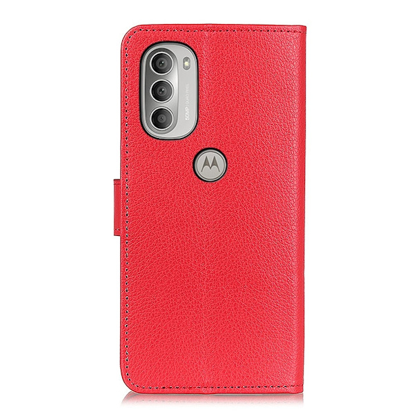 Motorola Moto G51 Fodral Litchi Textur Röd